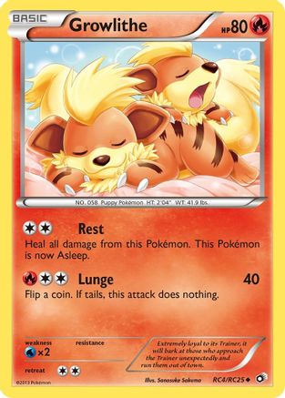 Growlithe RC4/RC25 Uncommon Legendary Treasures: Radiant Collection Holo NM/M