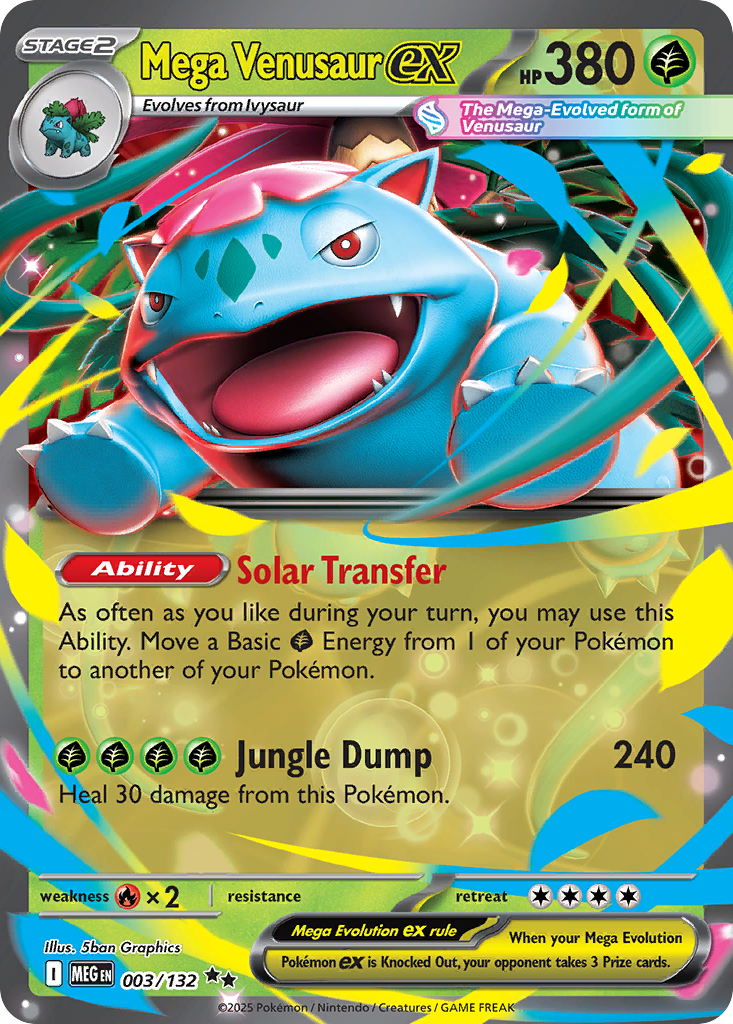 Mega Venusaur ex 003/132 Double Rare Mega Evolution NM/M