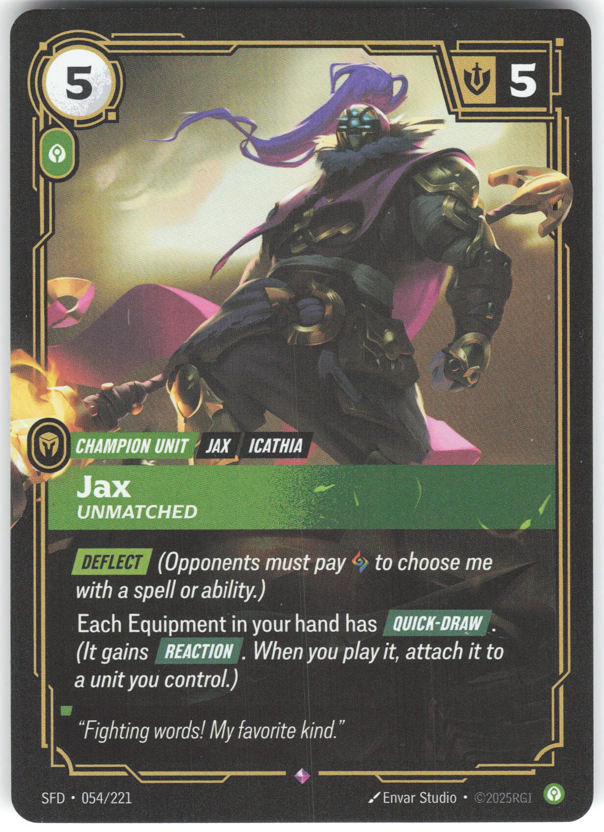 Jax - Unmatched Rare Spiritforged 054/221 NM