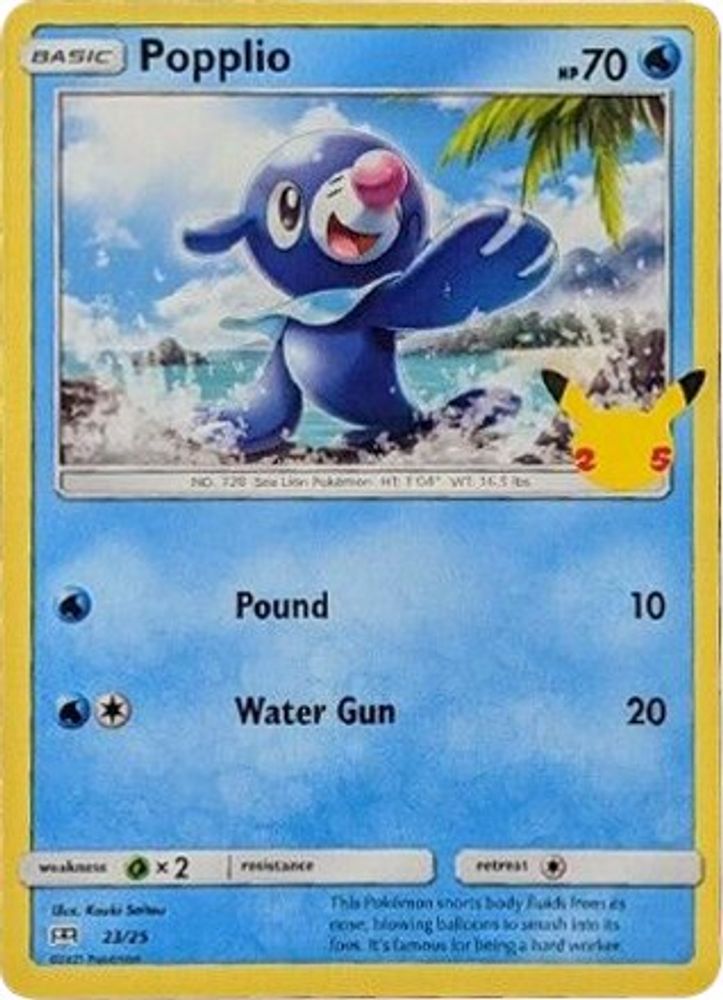 Popplio 023/025 Promo Holo McDonald's 25th Anniversary Promos NM/M