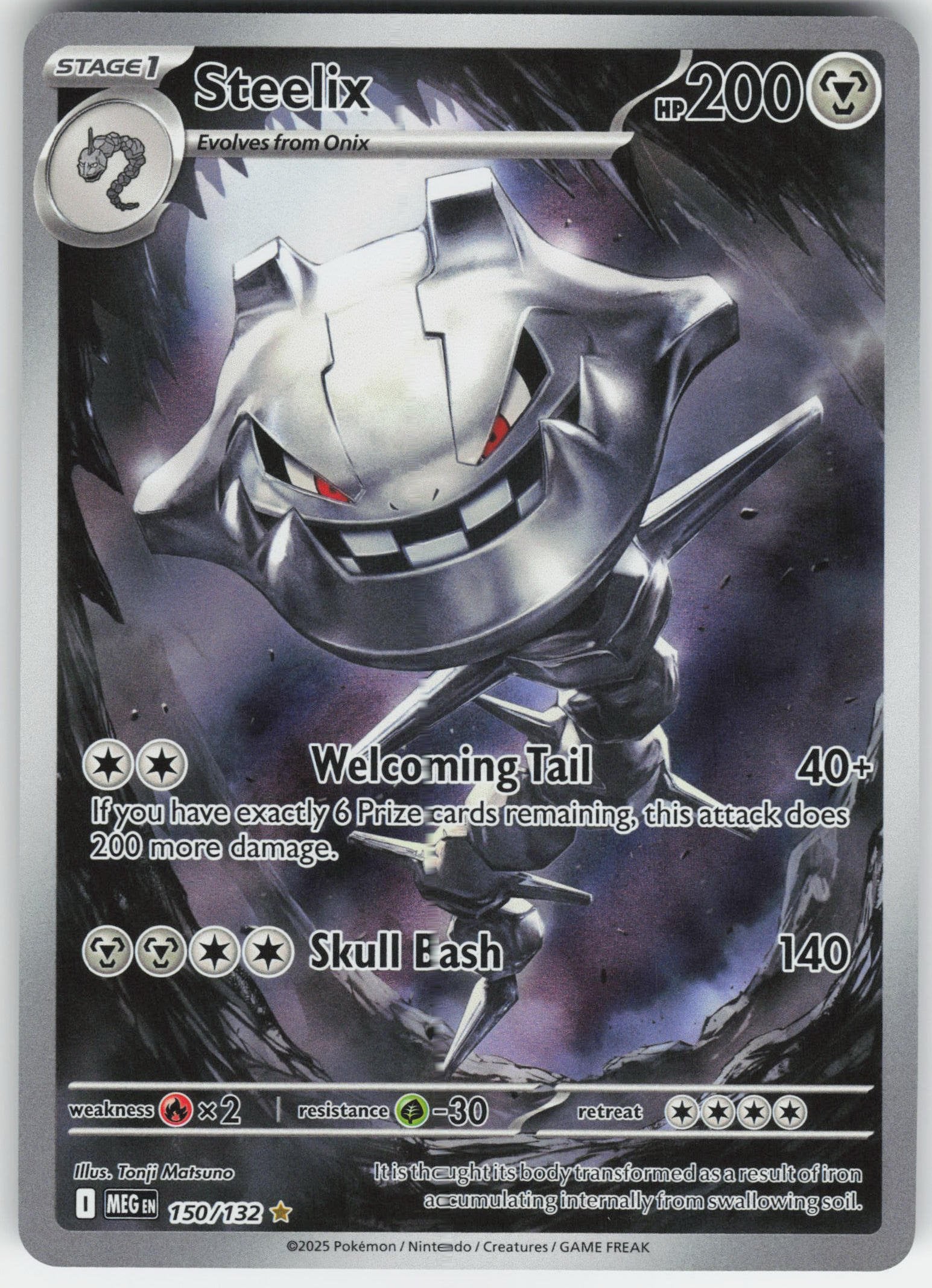 Steelix - Illustration Rare ME01: Mega Evolution 150/132 NM Raptor Games Steelix - Illustration Rare ME01: Mega Evolution 150/132 NM Raptor Games