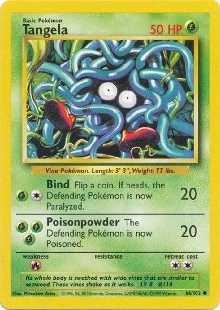 Tangela 66/102 Common Base Set Unlimited NM/M
