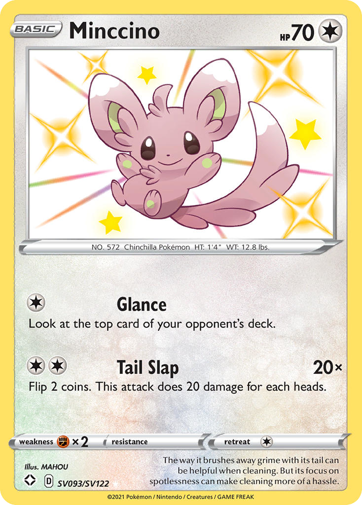 Minccino SV093/SV122 Shiny Rare Shining Fates Shiny Vault NM/M