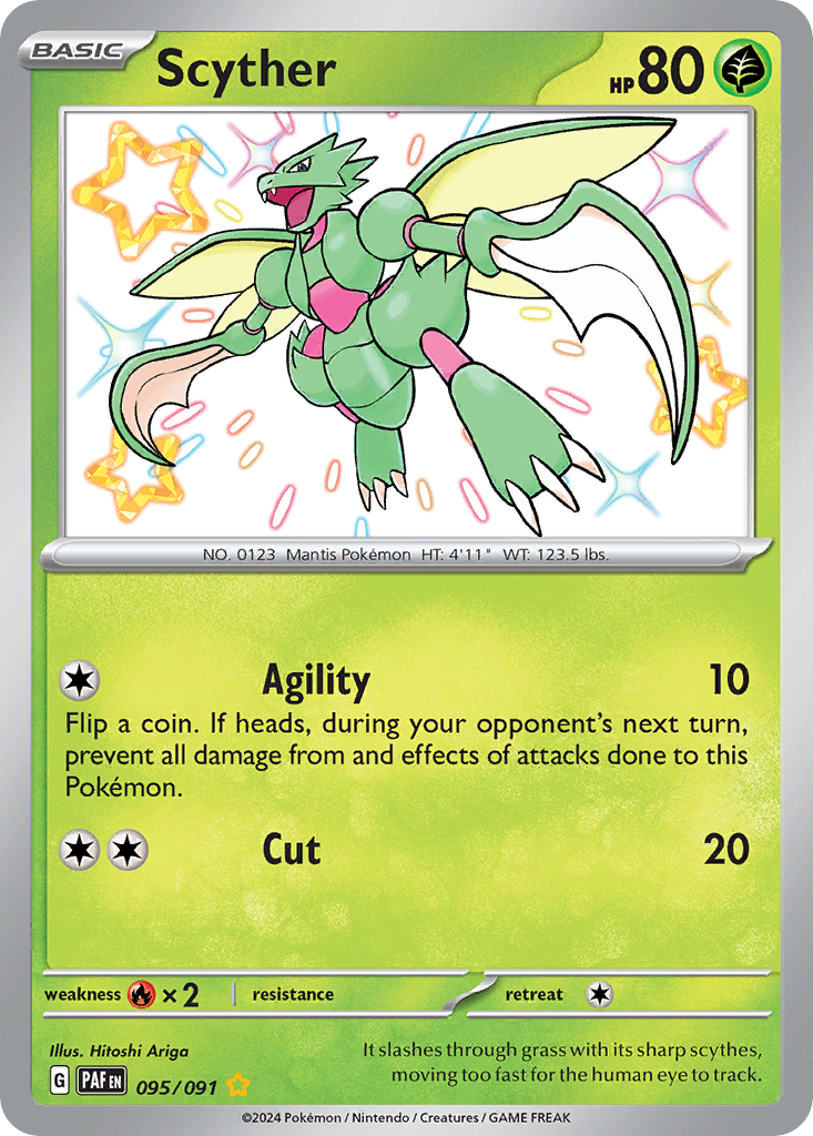 Scyther 095/091 Shiny Rare Paldean Fates NM/M