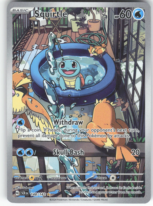 Squirtle Illustration Rare SV07: Stellar Crown 148/142 NM