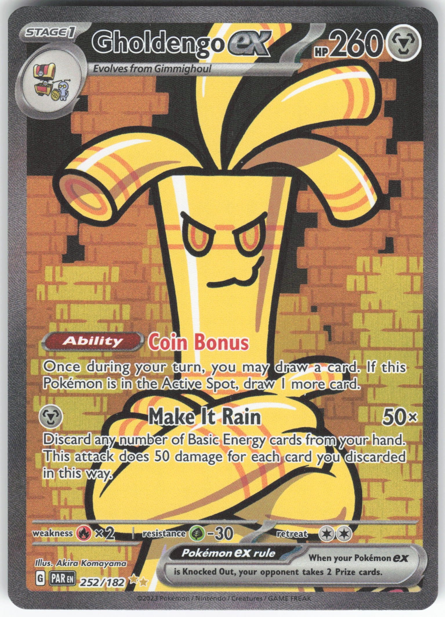 Gholdengo ex Special Illustration Rare SV04: Paradox Rift 252/182 NM