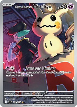 Team Rocket's Mimikyu 238/217 Illustration Rare Ascended Heroes NM/M