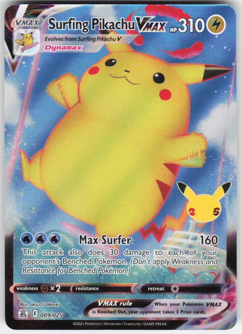 Surfing Pikachu VMAX Ultra Rare Celebrations 009/025 NM