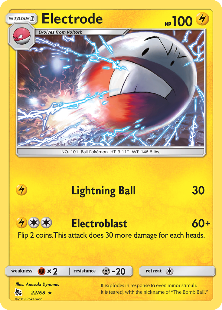 Electrode 22/68 Rare Reverse Holo Hidden Fates NM/LP