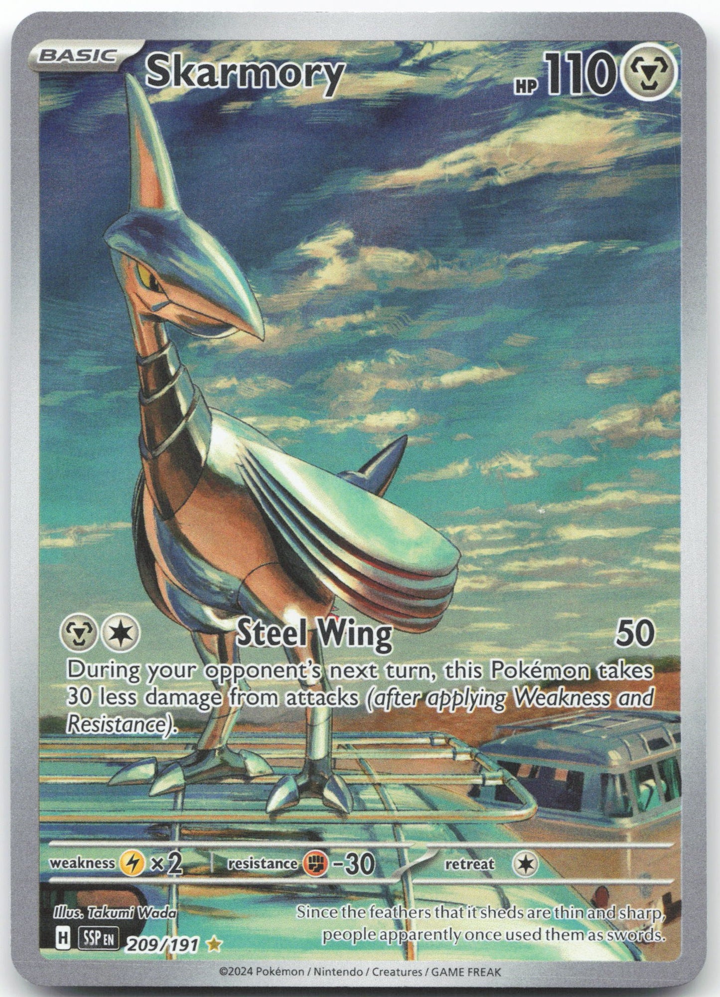 Skarmory - Illustration Rare SV08: Surging Sparks 209/191 NM