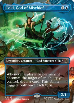Loki, God of Mischief (Borderless) 343 Foil Rare Marvel Super Heroes NM/M