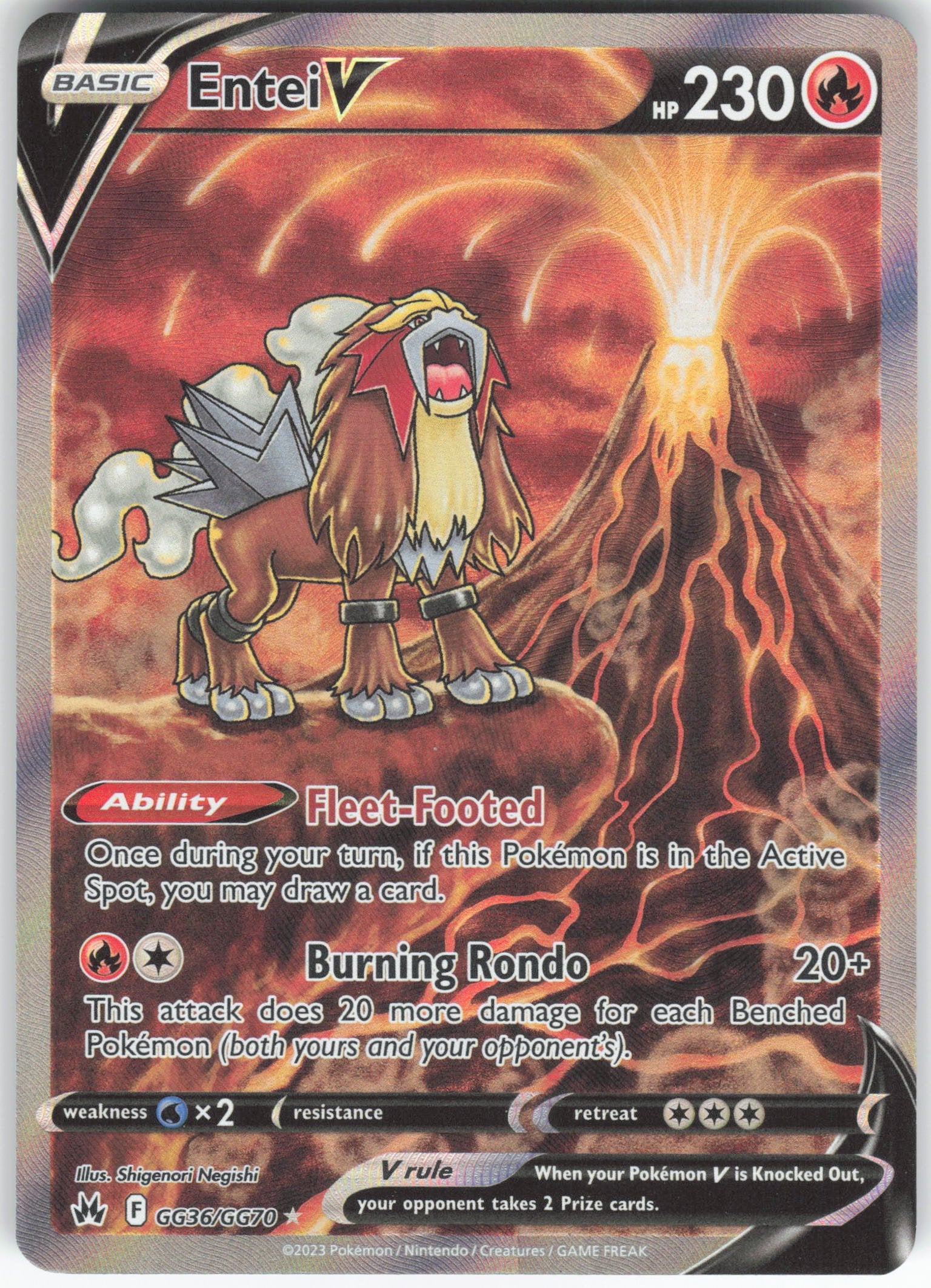 Entei V Ultra Rare Crown Zenith: Galarian Gallery GG36/GG70 NM