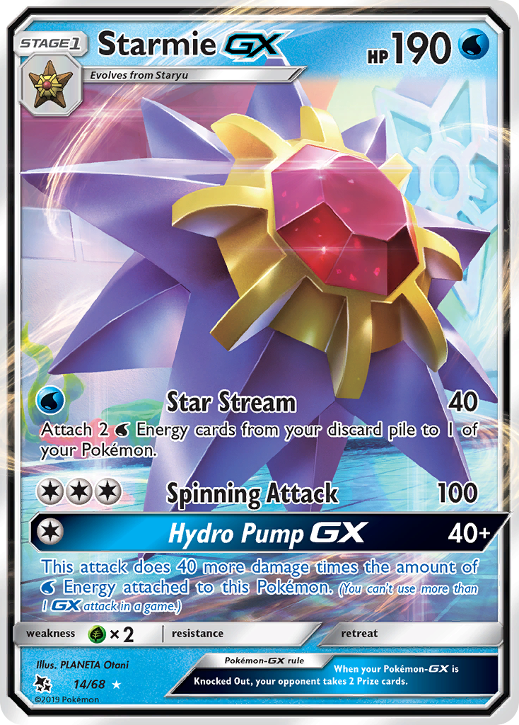 Starmie GX 14/68 GX Rare Hidden Fates Holo NM/M