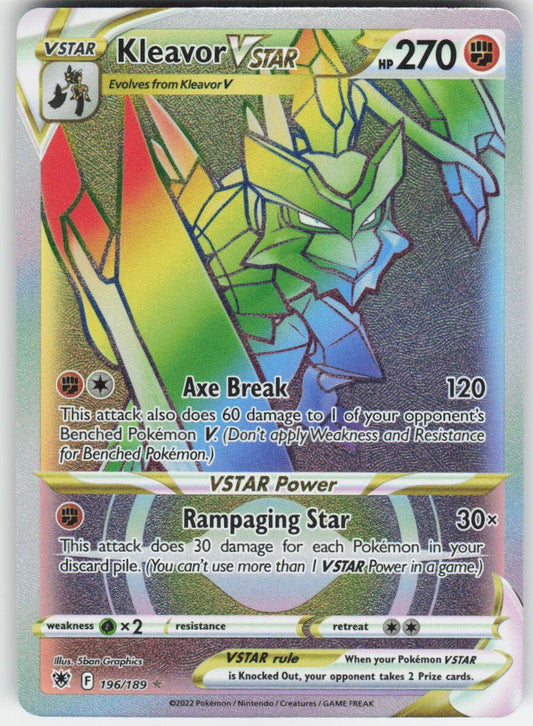 Kleavor VSTAR (Secret) Secret Rare SWSH10: Astral Radiance 196/189 NM