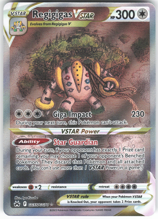 Regigigas VSTAR Ultra Rare Crown Zenith: Galarian Gallery GG55/GG70 NM