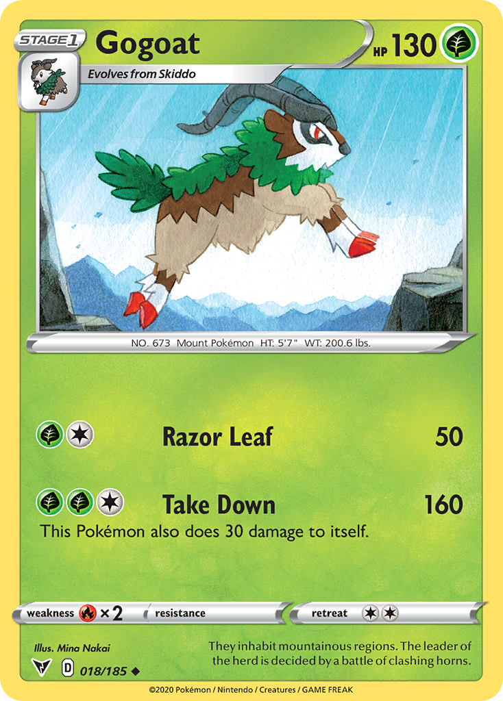 Gogoat 018/185 Uncommon Reverse Holo Vivid Voltage NM/LP