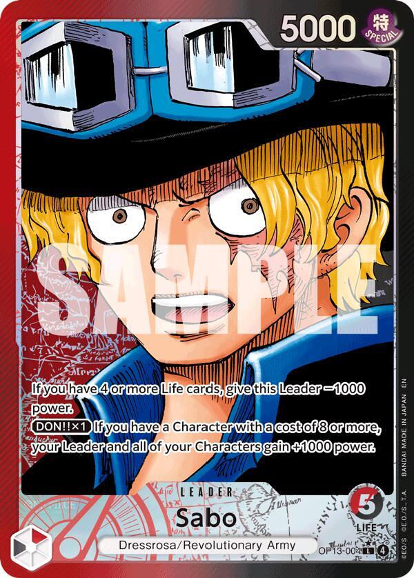 Sabo (004) (Alternate Art) OP13-004 Leader Carrying On His Will NM/M
