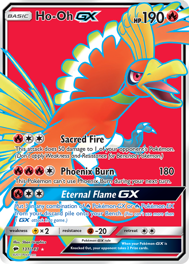 Ho-Oh GX 131/147 Ultra Rare Burning Shadows NM/M