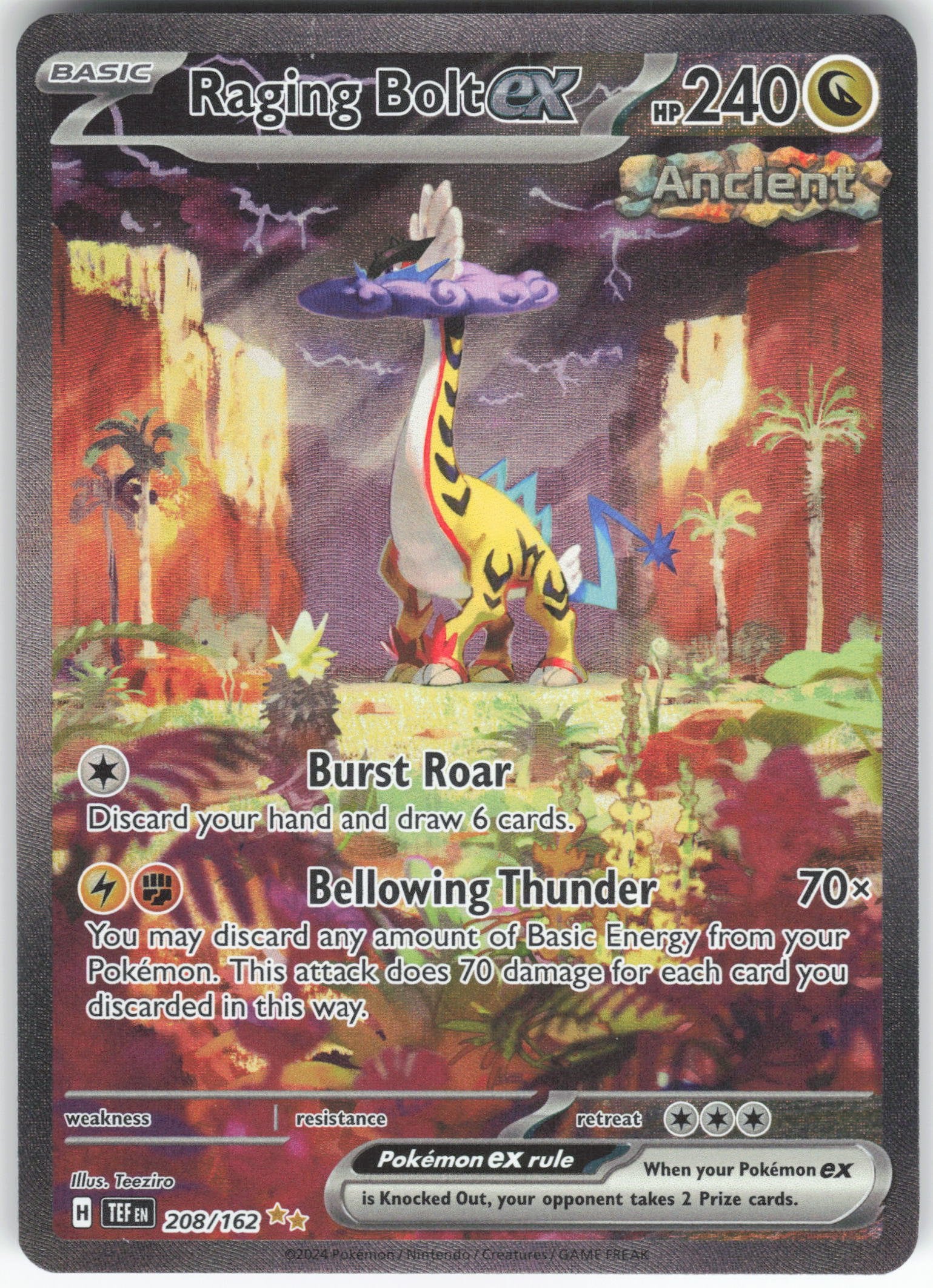 Raging Bolt ex Special Illustration Rare SV05: Temporal Forces 208/162 NM
