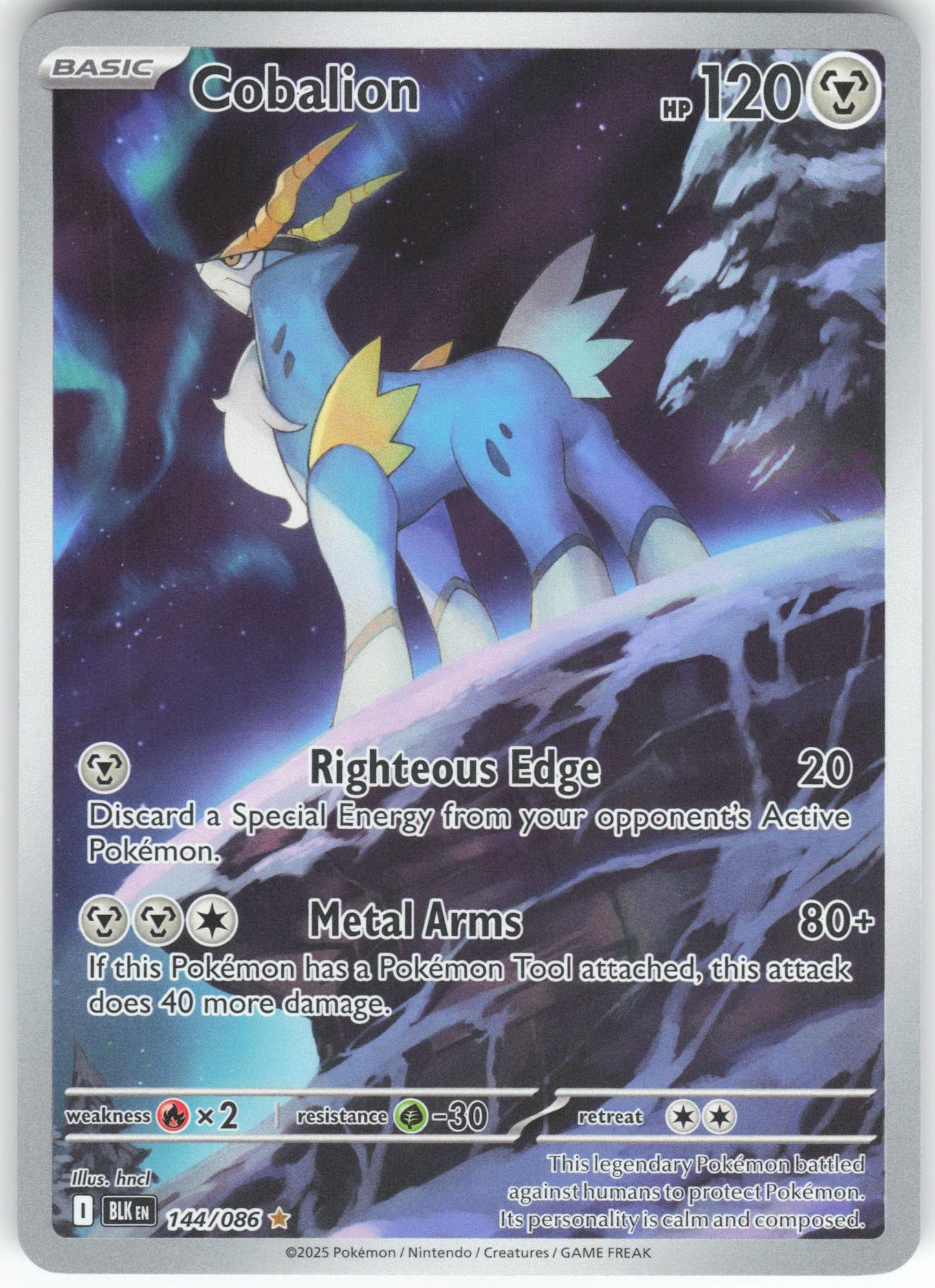 Cobalion - Illustration Rare SV: Black Bolt 144/086 NM