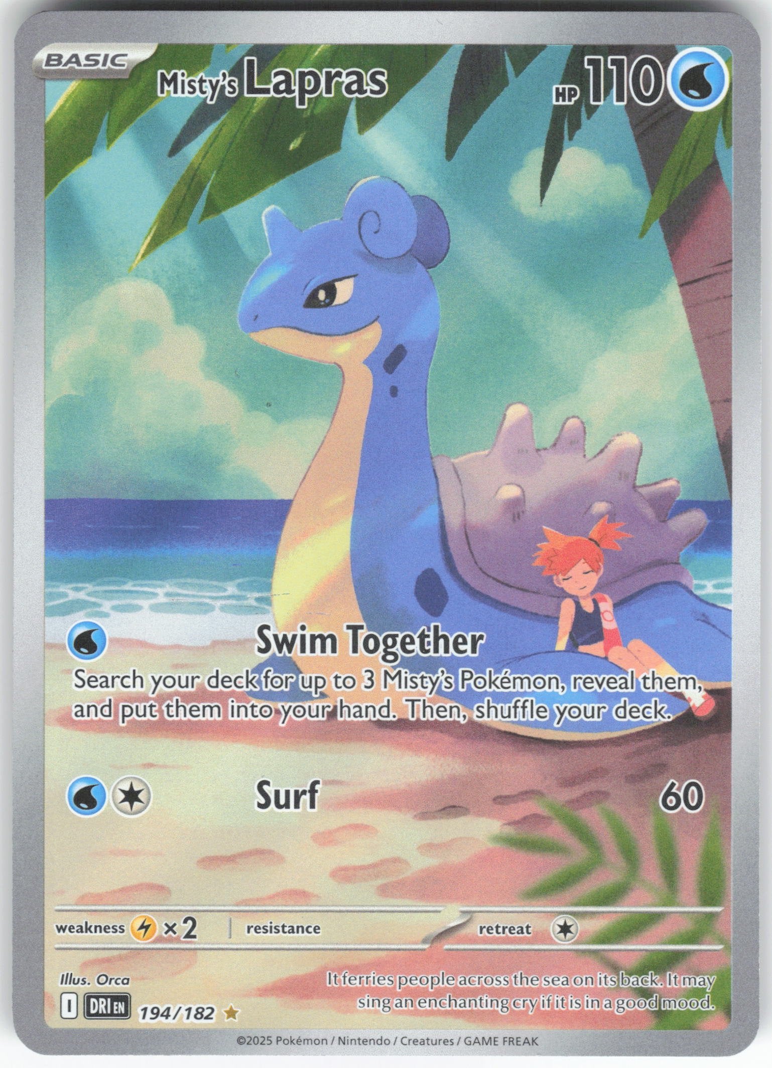 Misty's Lapras Illustration Rare SV10: Destined Rivals 194/182 NM