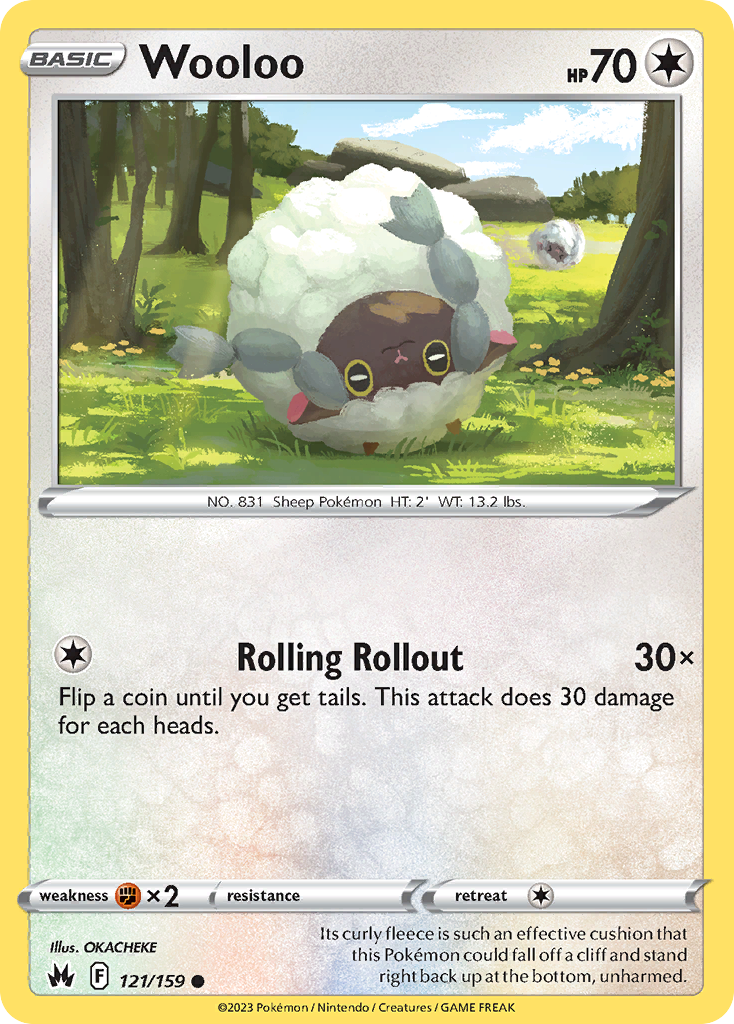 Wooloo 121/159 Common Reverse Holo Crown Zenith NM/LP