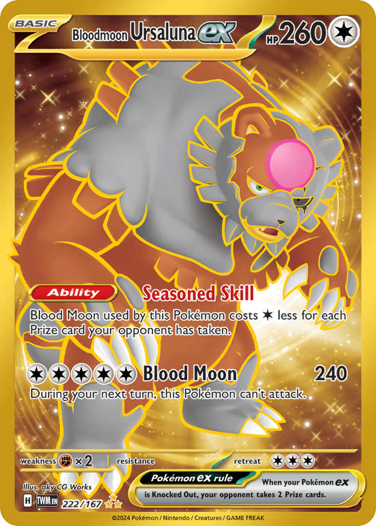 Bloodmoon Ursaluna ex 222/167 Hyper Rare Twilight Masquerade NM/M