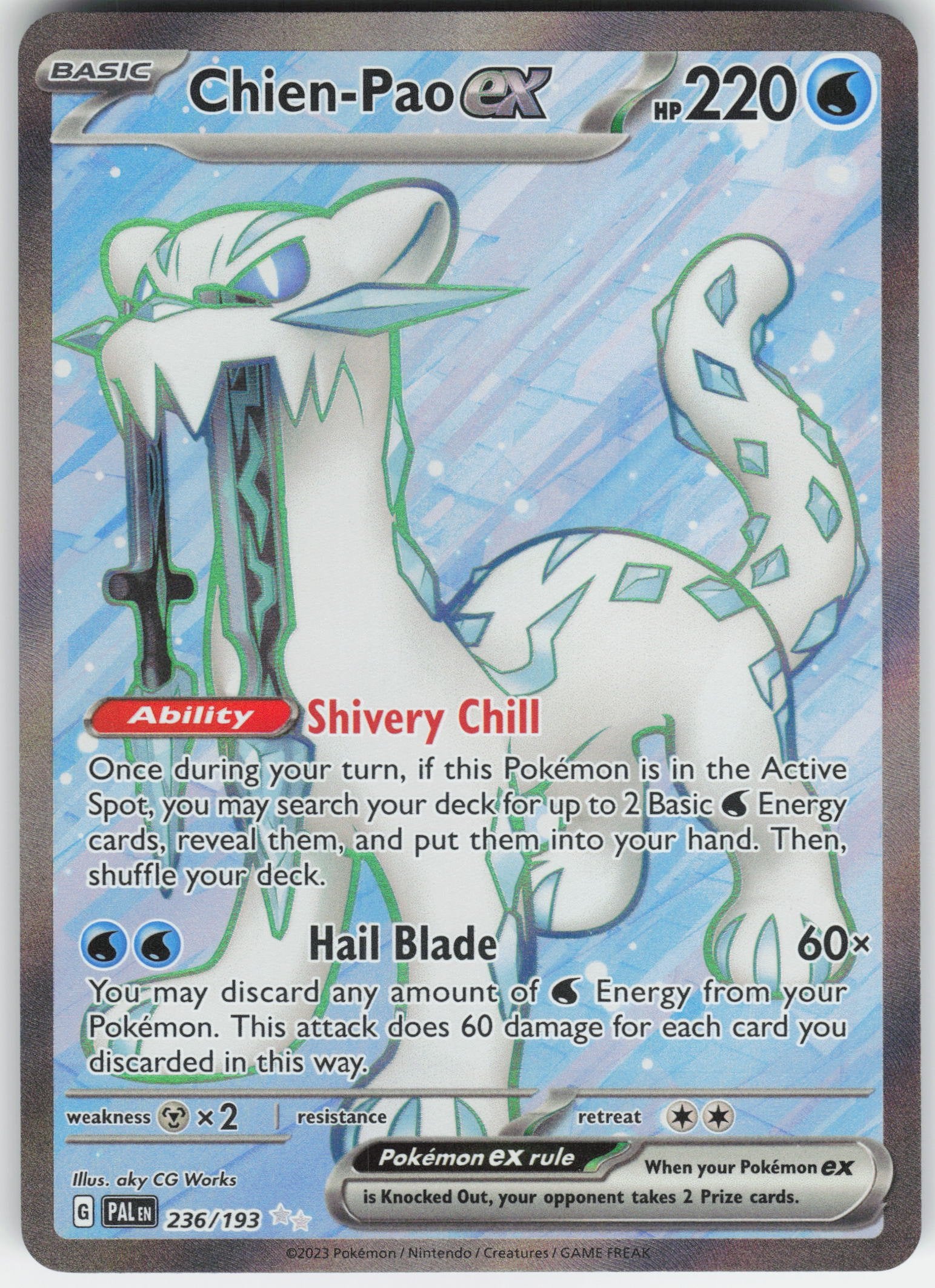 Chien-Pao ex Ultra Rare SV02: Paldea Evolved 236/193 NM – Raptor Games