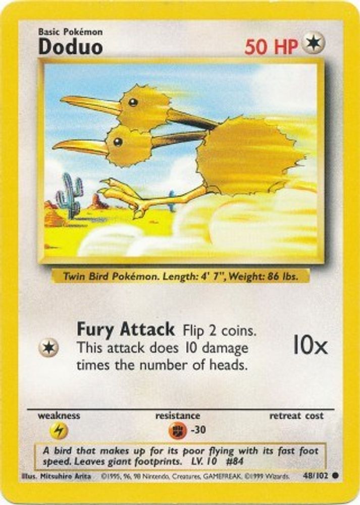 Doduo 48/102 Common Base Set Unlimited NM/M
