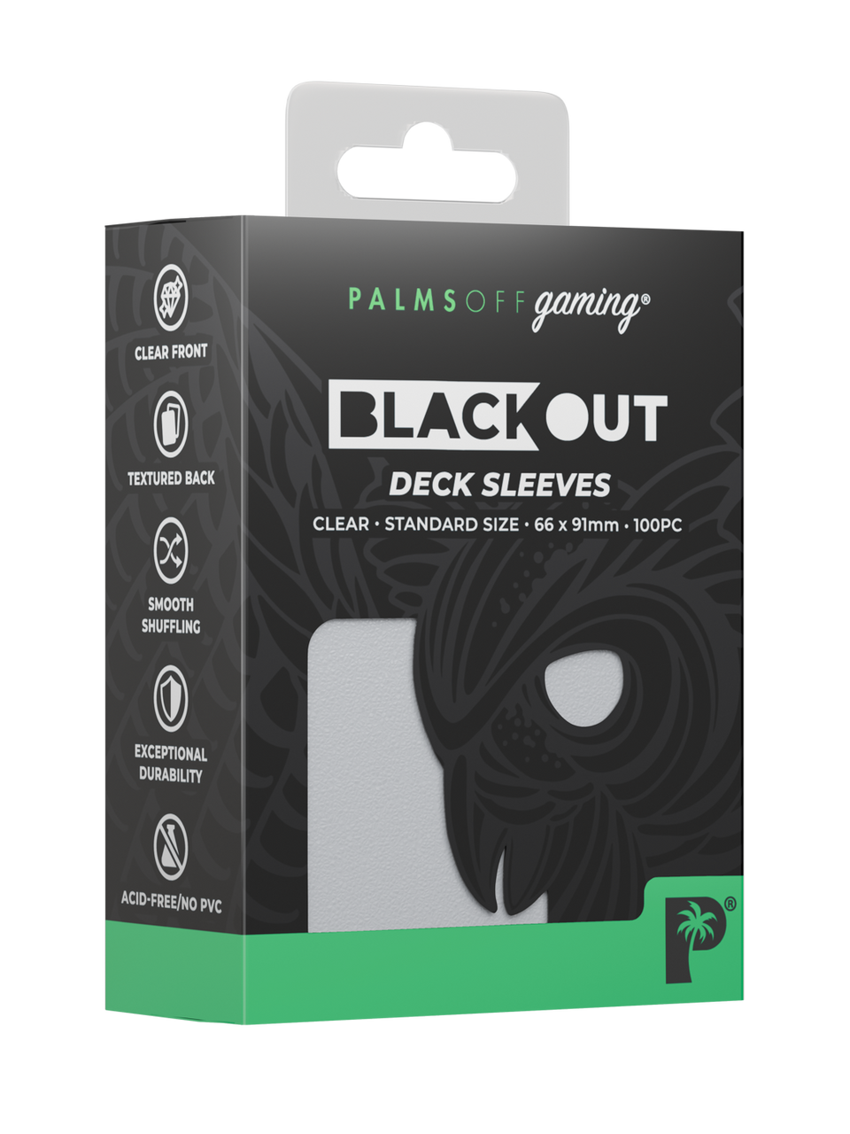 Palms Off Gaming | Blackout Deck Sleeves - Standard Size - Clear