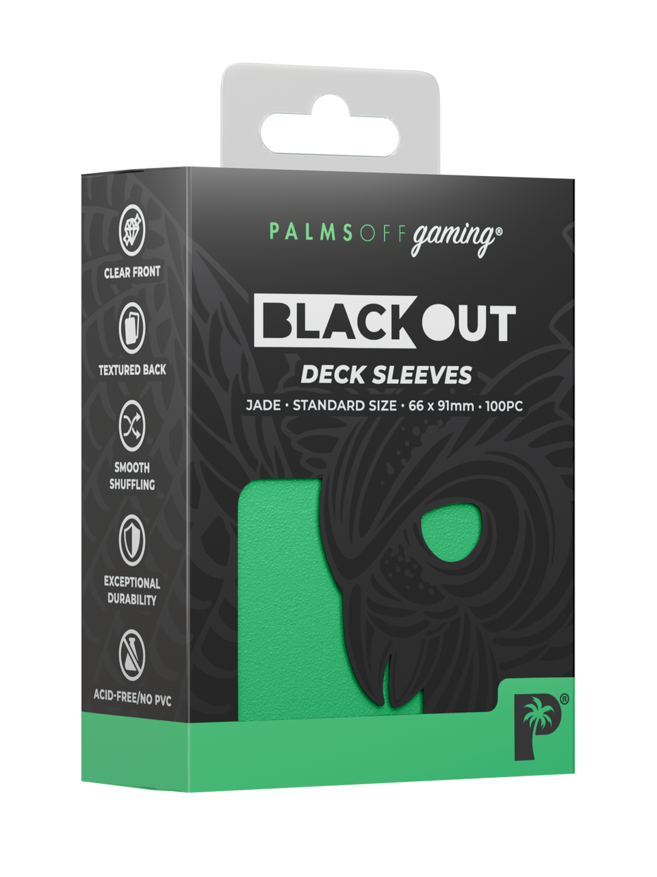 Palms Off Gaming | Blackout Deck Sleeves - Standard Size - Jade
