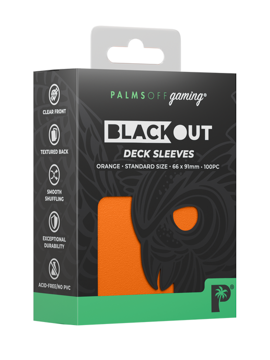 Palms Off Gaming | Blackout Deck Sleeves - Standard Size - Orange