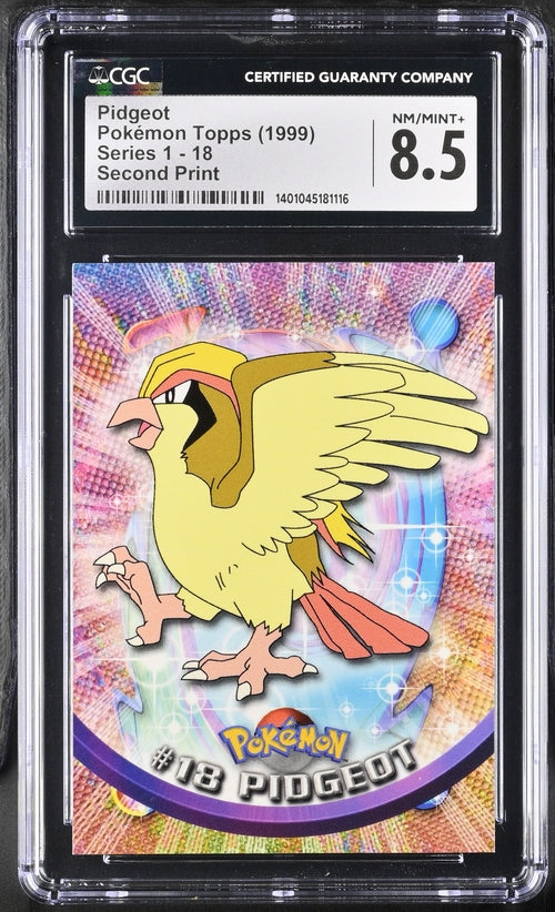 CGC 8.5 Pidgeot Pokémon Topps 1999 Series 1 18 Second Print