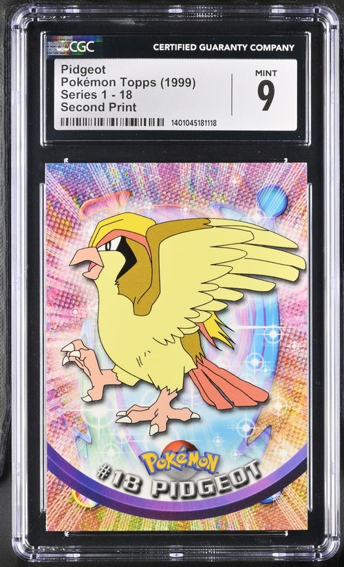 CGC 9 Pidgeot Pokémon Topps 1999 Series 1 18 Second Print