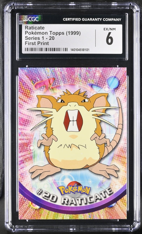 CGC 6 Raticate Pokémon Topps 1999 Series 1 20 First Print
