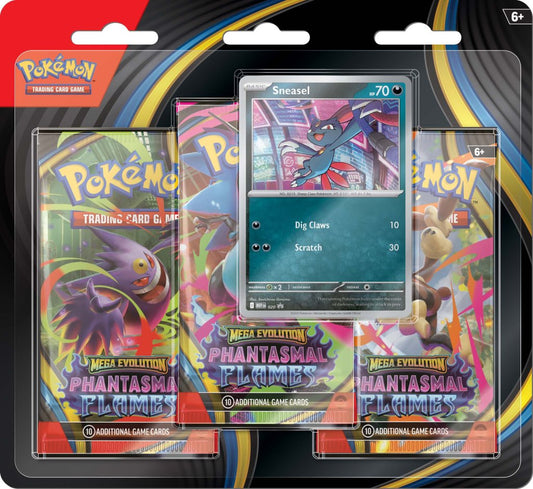 PREORDER: Pokemon TCG: Mega Evolutions Phantasmal Flames Three booster blister