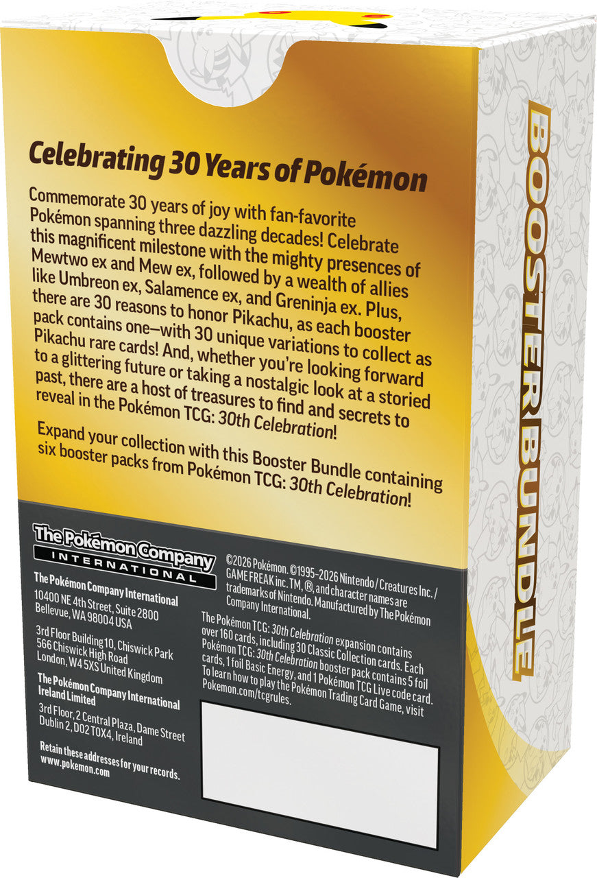 PREORDER PICK UP ONLY: Pokemon TCG: 30th Celebration Booster Bundle