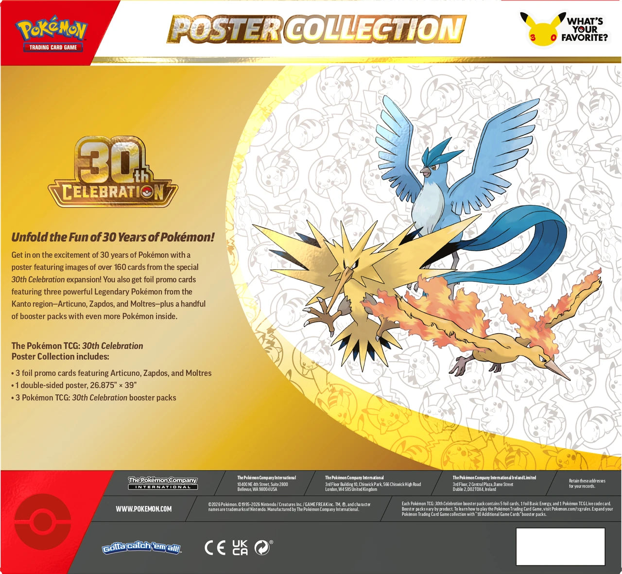 PREORDER: Pokemon TCG: 30th Celebration Poster Box