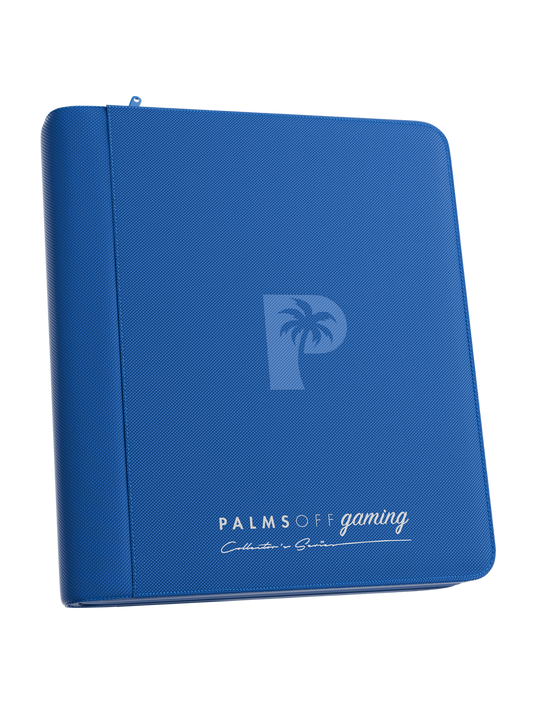 Palms Off Gaming | Collector's Series TOP LOADER Zip Binder - 4 Pocket - Blue