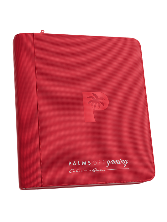 Palms Off Gaming | Collector's Series TOP LOADER Zip Binder - 4 Pocket - Red