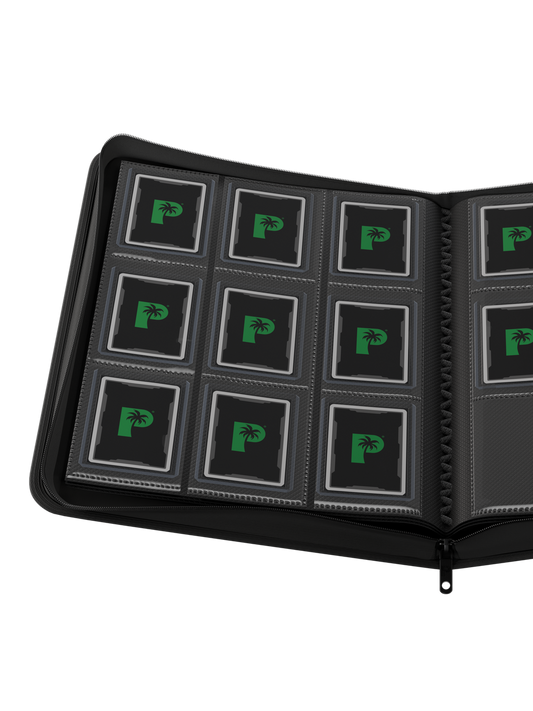 Palms Off Gaming | Collector's Series Top Loader Zip Binder - 9 Pocket - Black