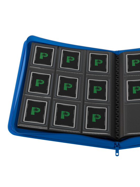Palms Off Gaming | Collector's Series Top Loader Zip Binder - 9 Pocket - Blue