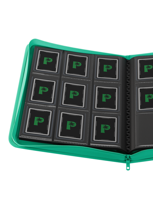 Palms Off Gaming | Collector's Series Top Loader Zip Binder - 9 Pocket - Turquoise
