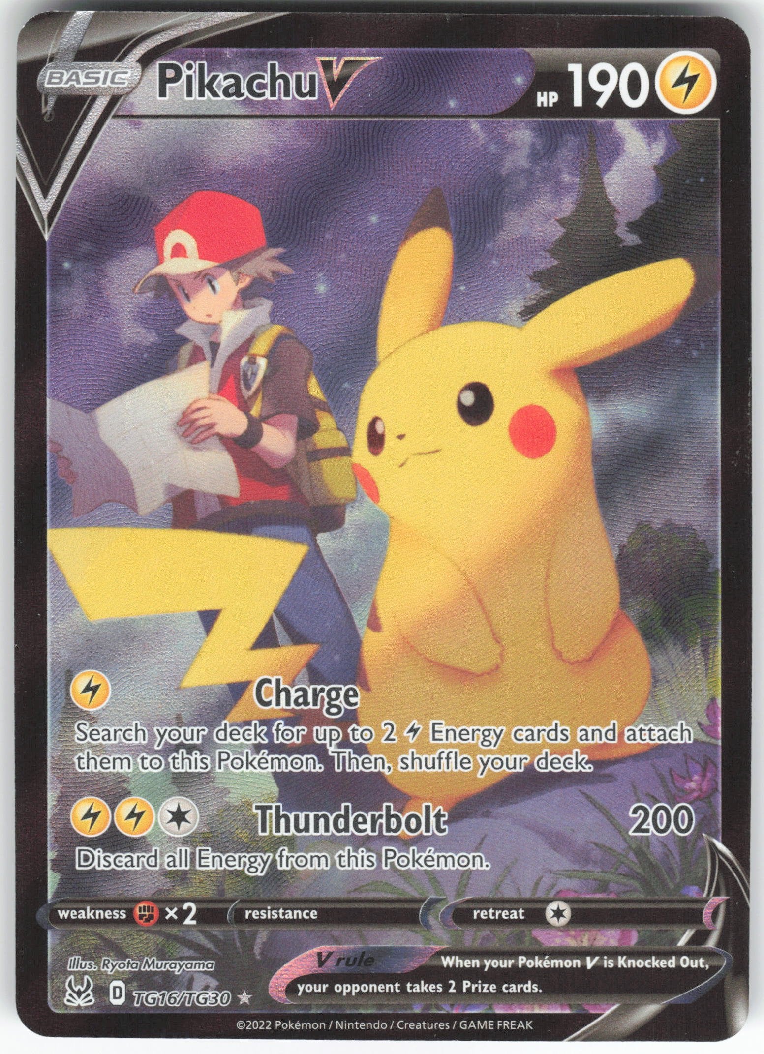 Pikachu V Ultra Rare SWSH11: Lost Origin Trainer Gallery TG16/TG30 NM