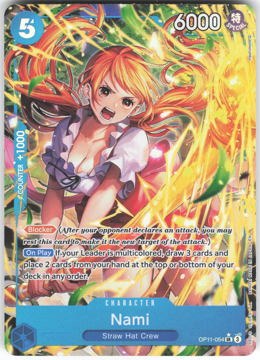 Nami (054) (Alternate Art) SR A Fist of Divine Speed OP11-054 NM