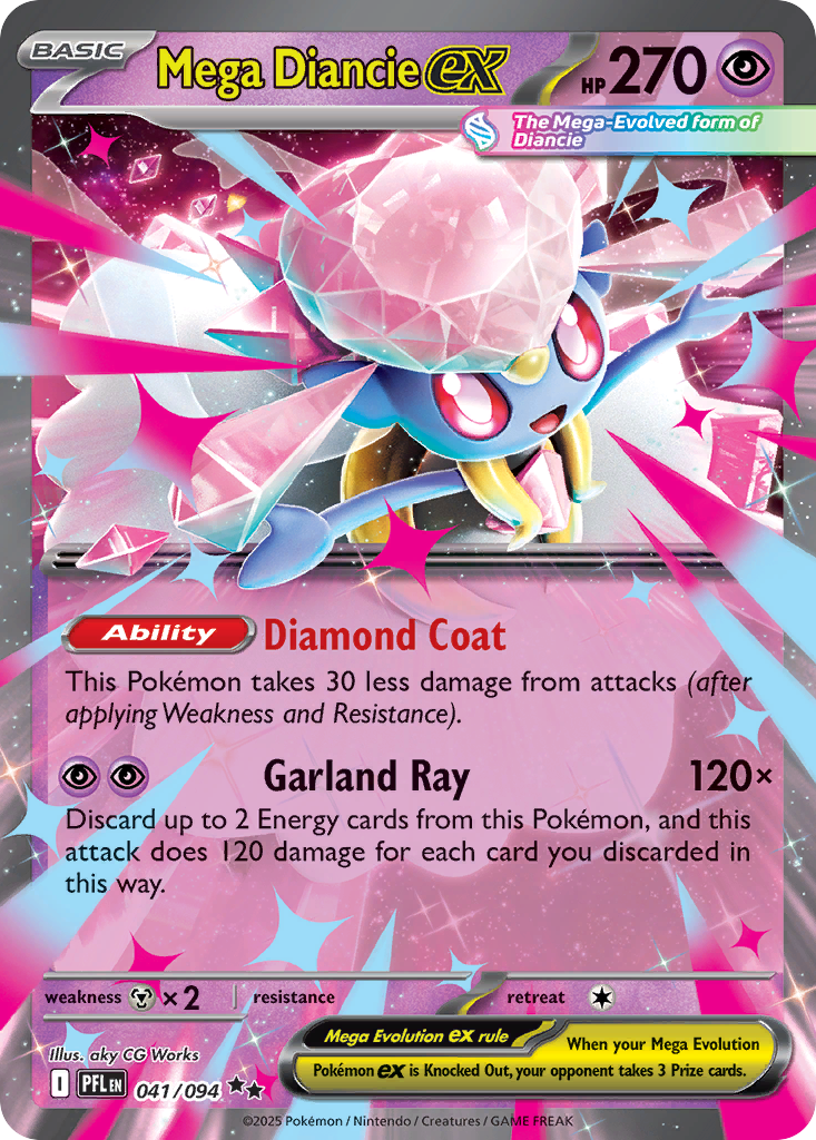 Mega Diancie ex 041/094 Double Rare Phantasmal Flames NM/M