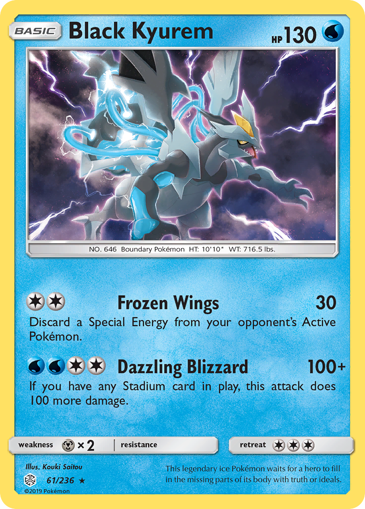 Black Kyurem 61/236 Rare Cosmic Eclipse Holo NM/LP