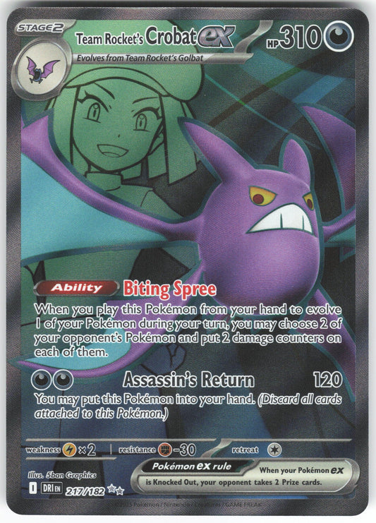 Team Rocket's Crobat ex Ultra Rare SV10: Destined Rivals 217/182 NM