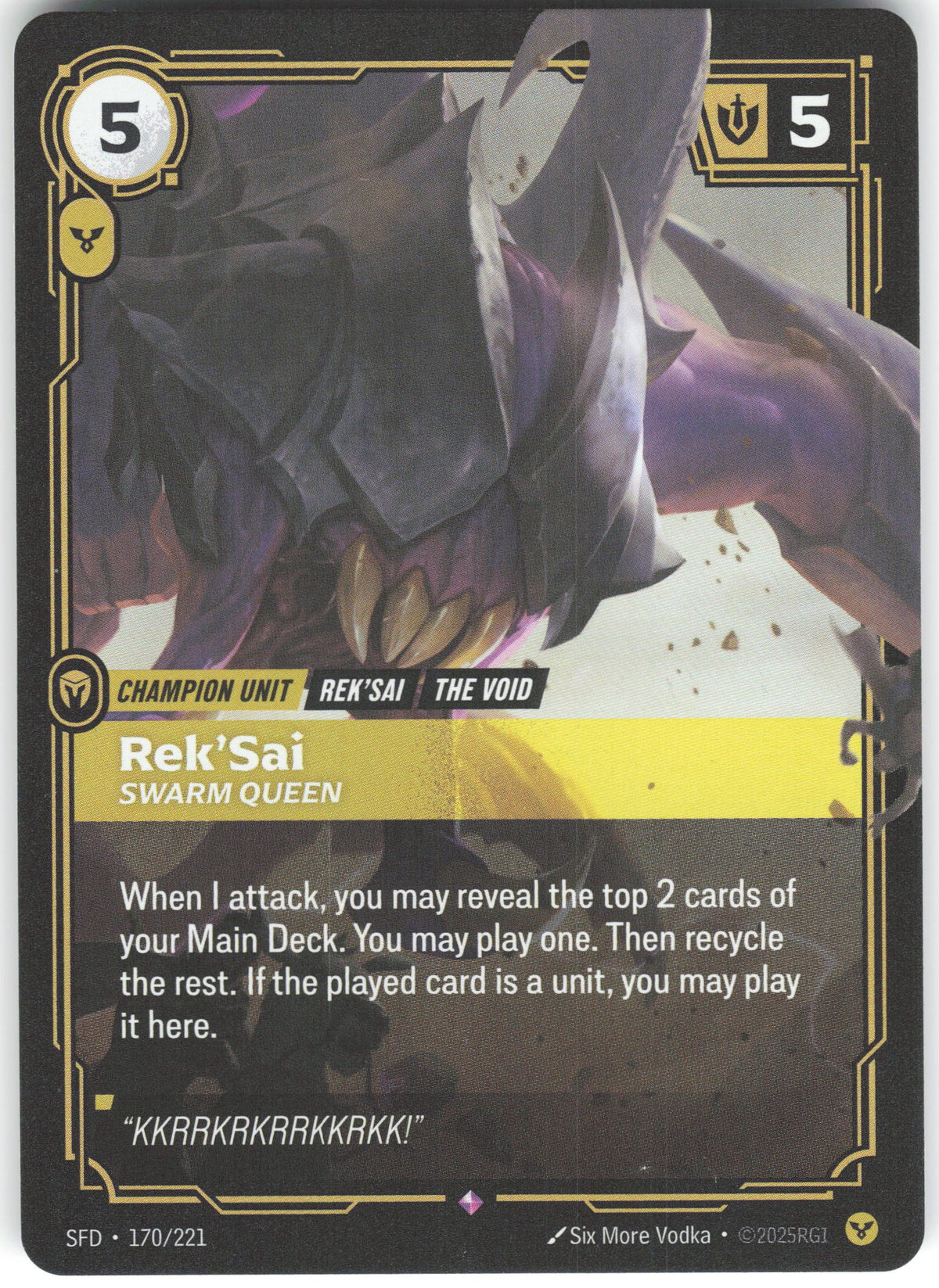 Rek'Sai - Swarm Queen Rare Spiritforged 170/221 NM