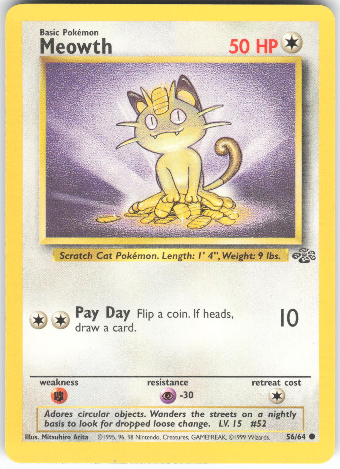 Meowth 56/64 Common Jungle Unlimited NM/LP